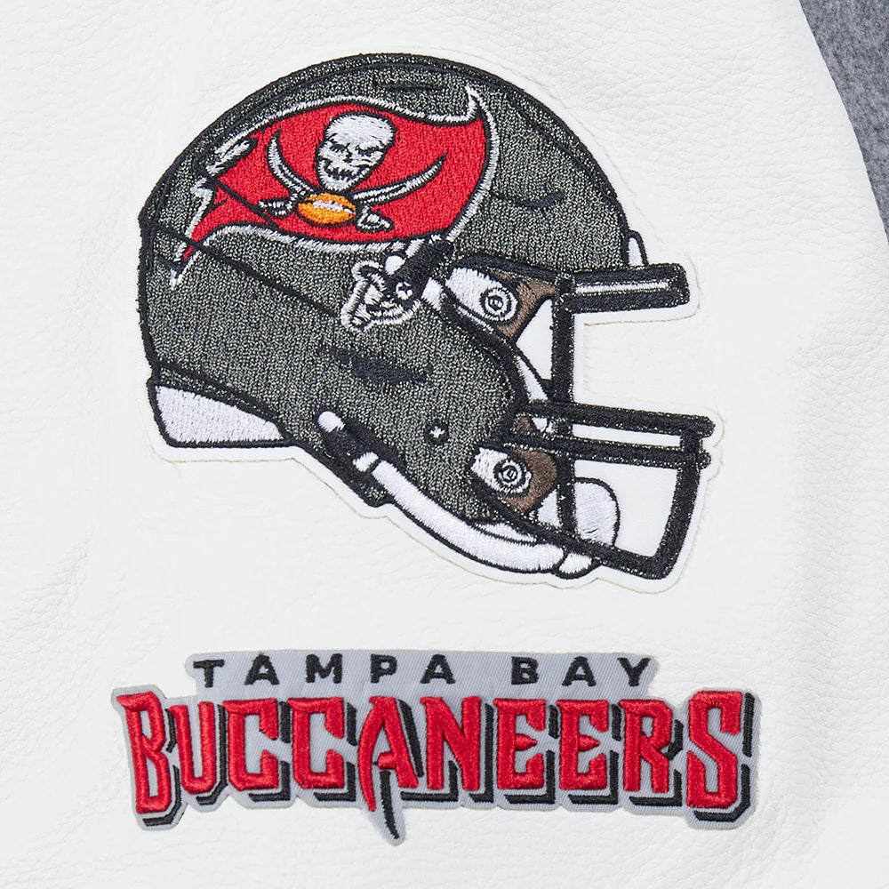 NFL TAMPA BAY BUCCANEERS OLD ENGLISH MEN'S RIB WOOL VARSITY JACKET