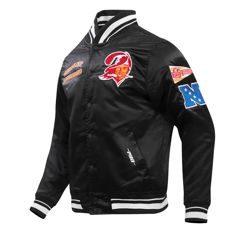 NFL TAMPA BAY BUCCANEERS RETRO CLASSIC MEN'S RIB SATIN JACKET