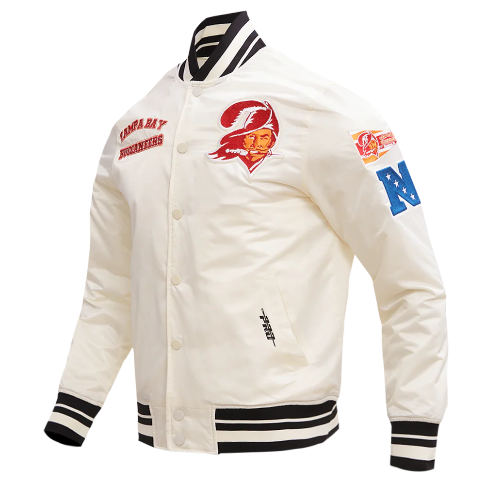 NFL TAMPA BAY BUCCANEERS RETRO CLASSIC MEN'S RIB SATIN JACKET