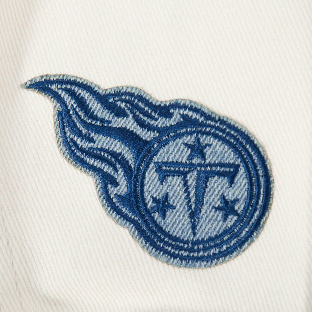 NFL TENNESSEE TITANS VARSITY BLUES WOMEN'S DENIM VARSITY JACKET