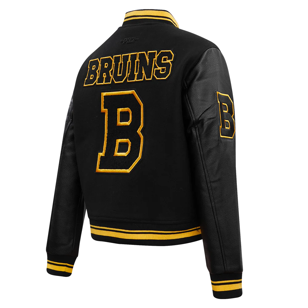 NHL BOSTON BRUINS RETRO CLASSIC WOMEN'S RIB WOOL VARSITY JACKET