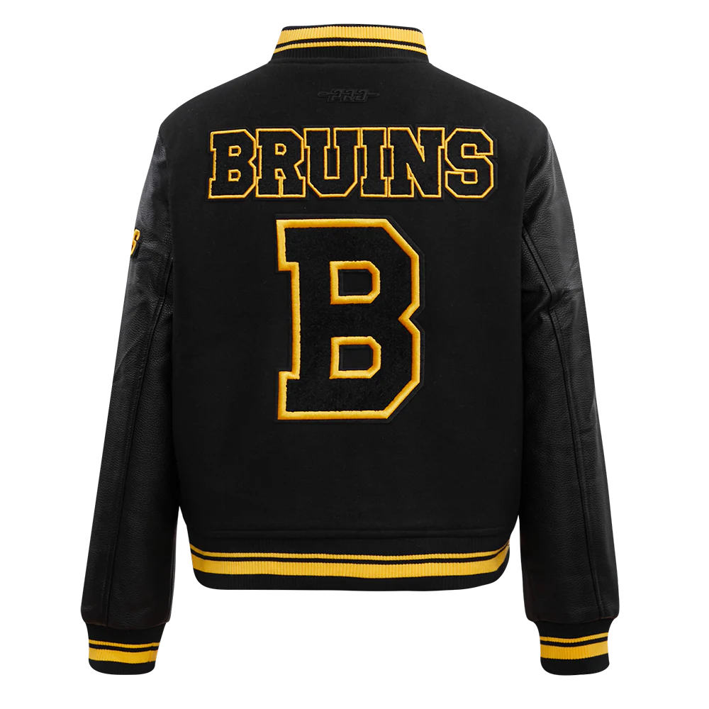NHL BOSTON BRUINS RETRO CLASSIC WOMEN'S RIB WOOL VARSITY JACKET