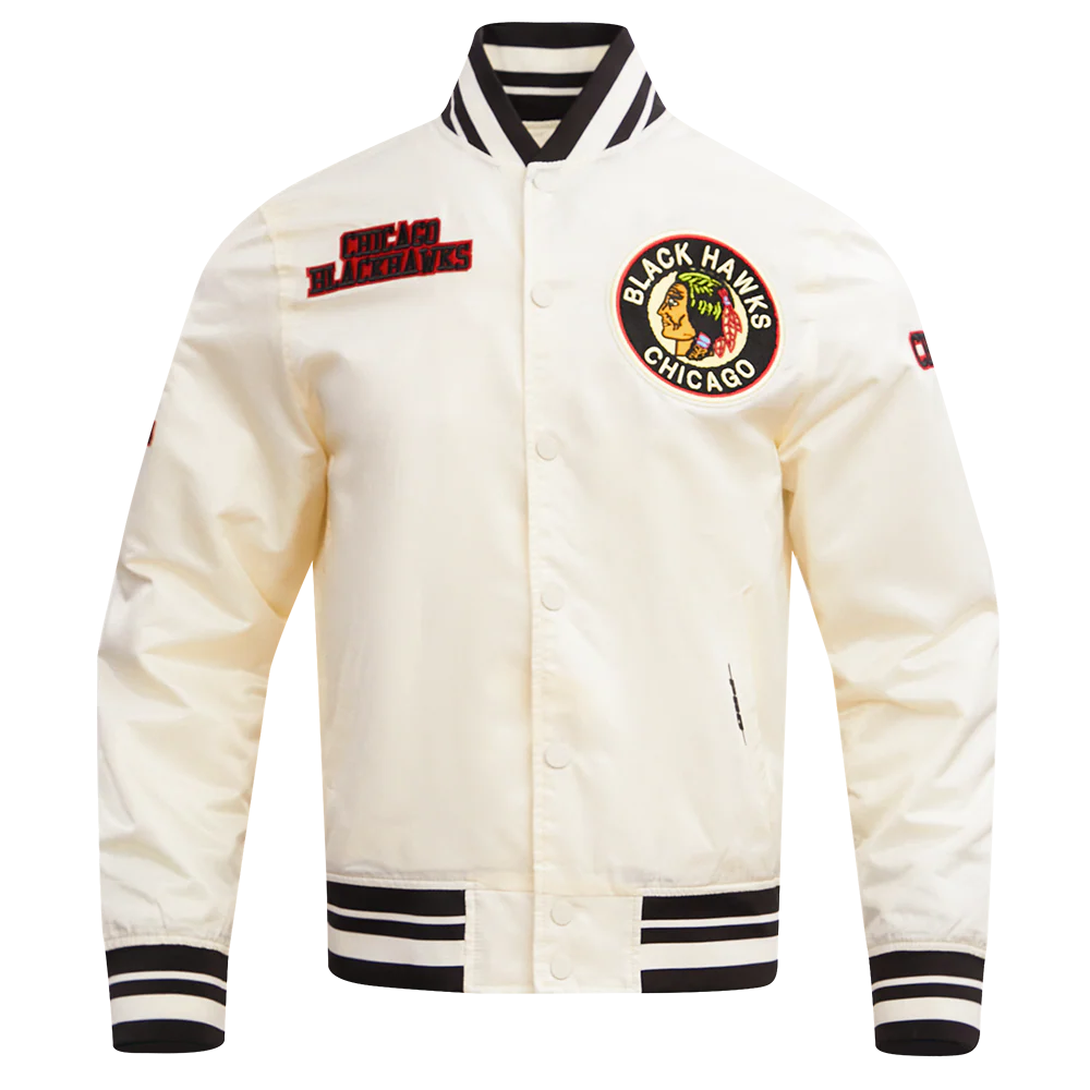 NHL CHICAGO BLACKHAWKS RETRO CLASSIC RIB SATIN JACKET