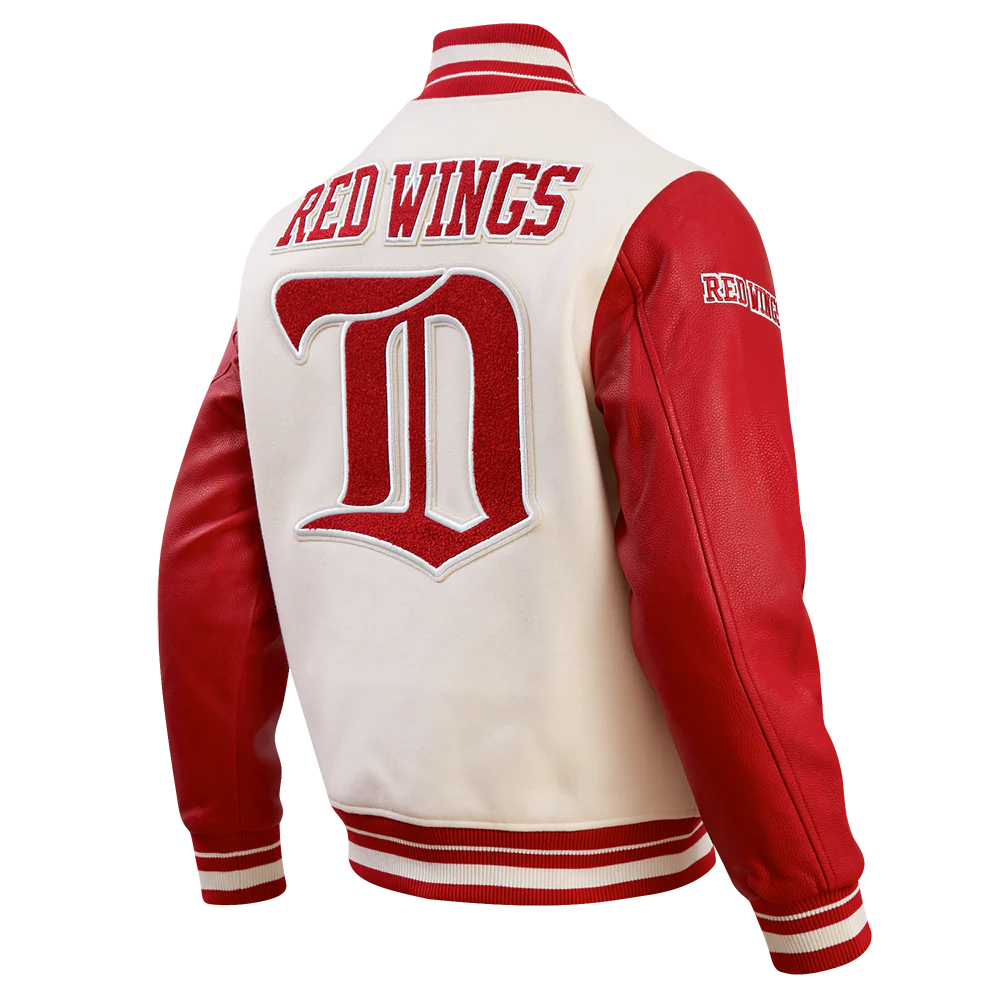 NHL DETROIT RED WINGS RETRO CLASSIC MEN'S RIB WOOL VARSITY JACKET