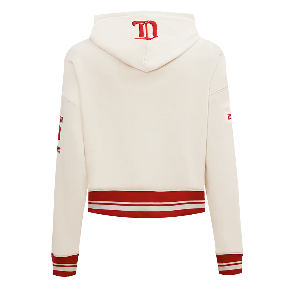 NHL DETROIT RED WINGS RETRO CLASSIC WOMEN'S RIB CROPPED PULLOVER HOODIE