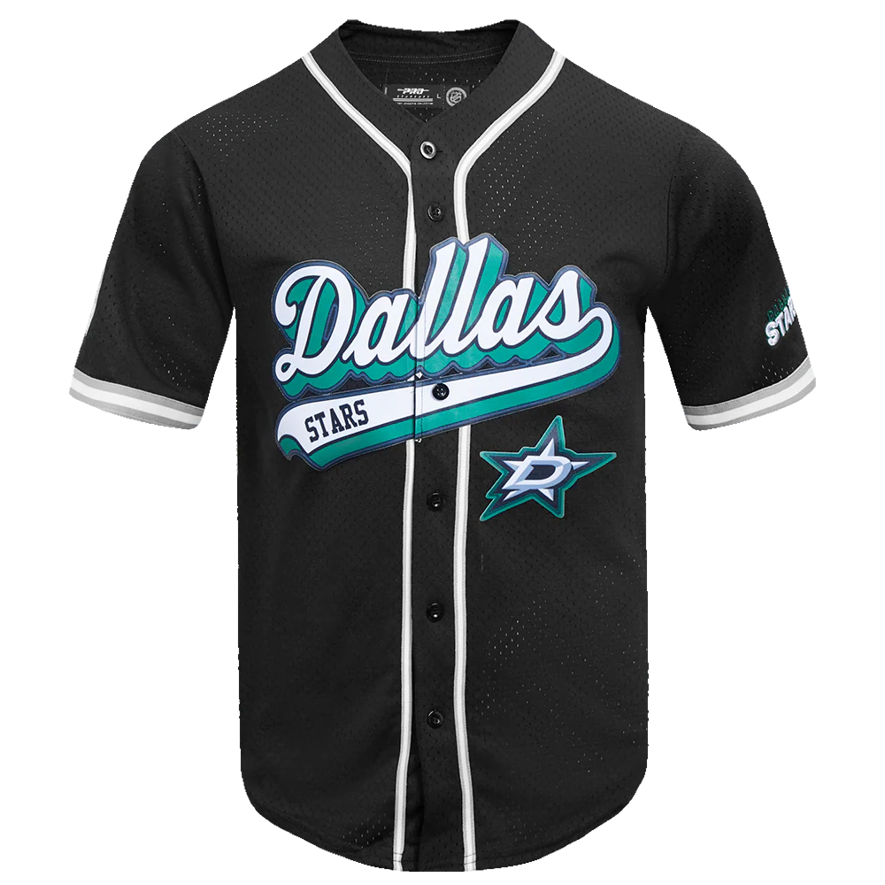 NHL DALLAS STARS SCRIPT TAIL MEN'S MESH BUTTON DOWN SHIRT