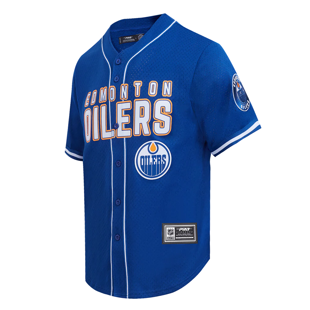 NHL EDMONTON OILERS CLASSIC MESH MEN'S BUTTON DOWN SHIRT