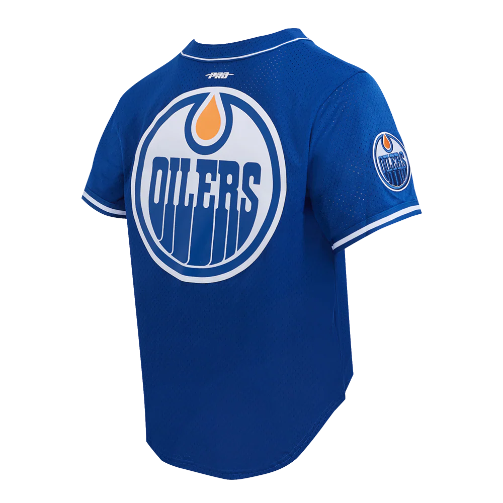 NHL EDMONTON OILERS CLASSIC MESH MEN'S BUTTON DOWN SHIRT
