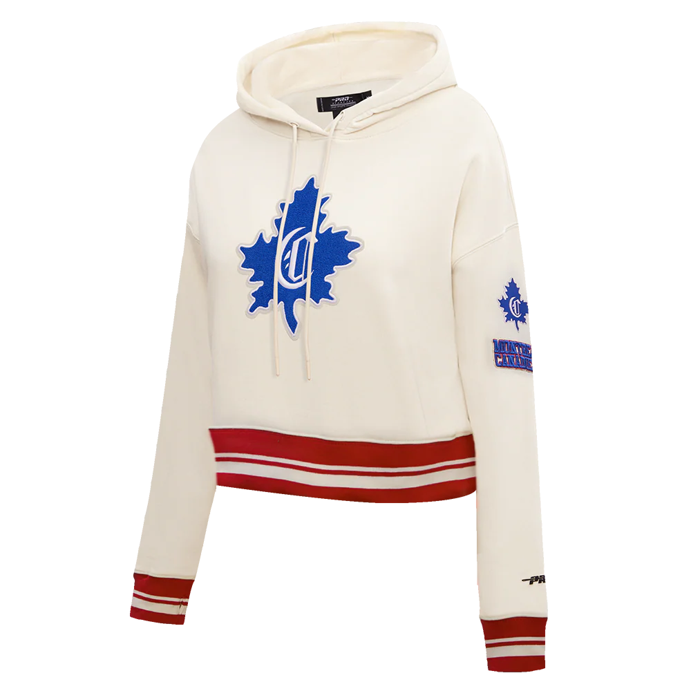 NHL MONTREAL CANADIENS RETRO CLASSIC WOMEN'S RIB CROPPED PULLOVER HOODIE