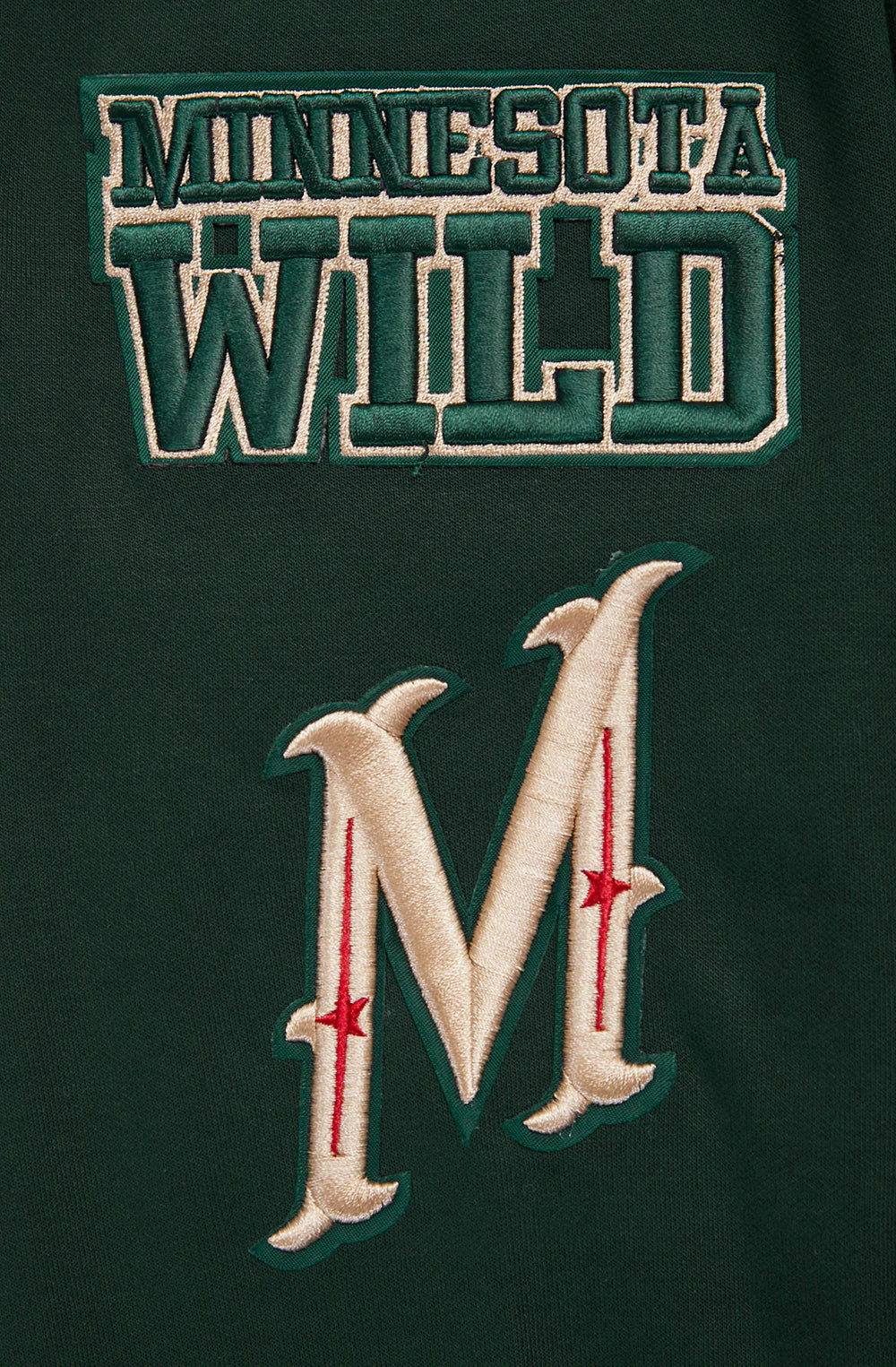 NHL MINNESOTA WILD CLASSIC CHENILLE MEN'S FULL ZIP PULLOVER HOODIE