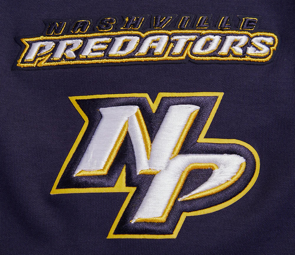 NHL NASHVILLE PREDATORS CLASSIC CHENILLE MEN'S FULL ZIP PULLOVER HOODIE