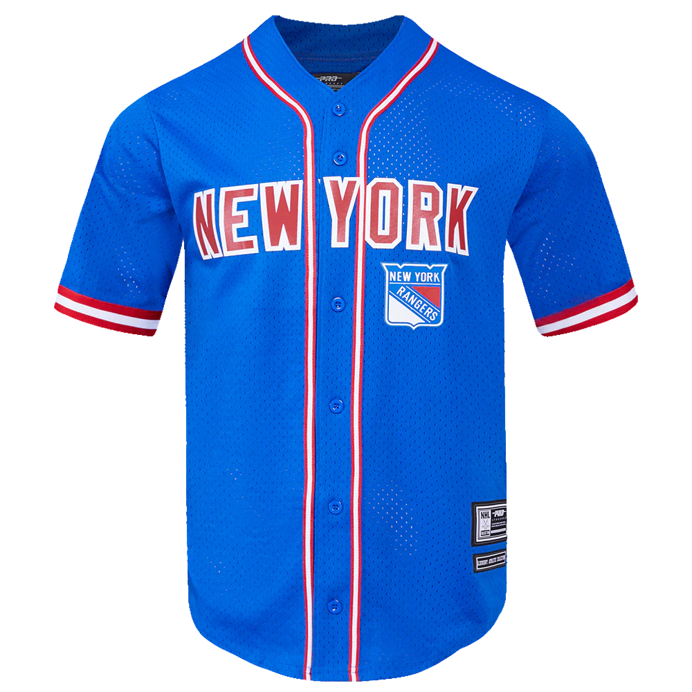 NHL NEW YORK RANGERS CLASSIC MEN'S MESH BUTTON DOWN JERSEY