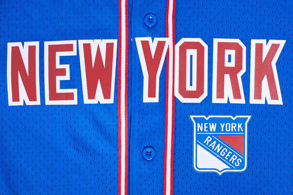 NHL NEW YORK RANGERS CLASSIC MEN'S MESH BUTTON DOWN JERSEY