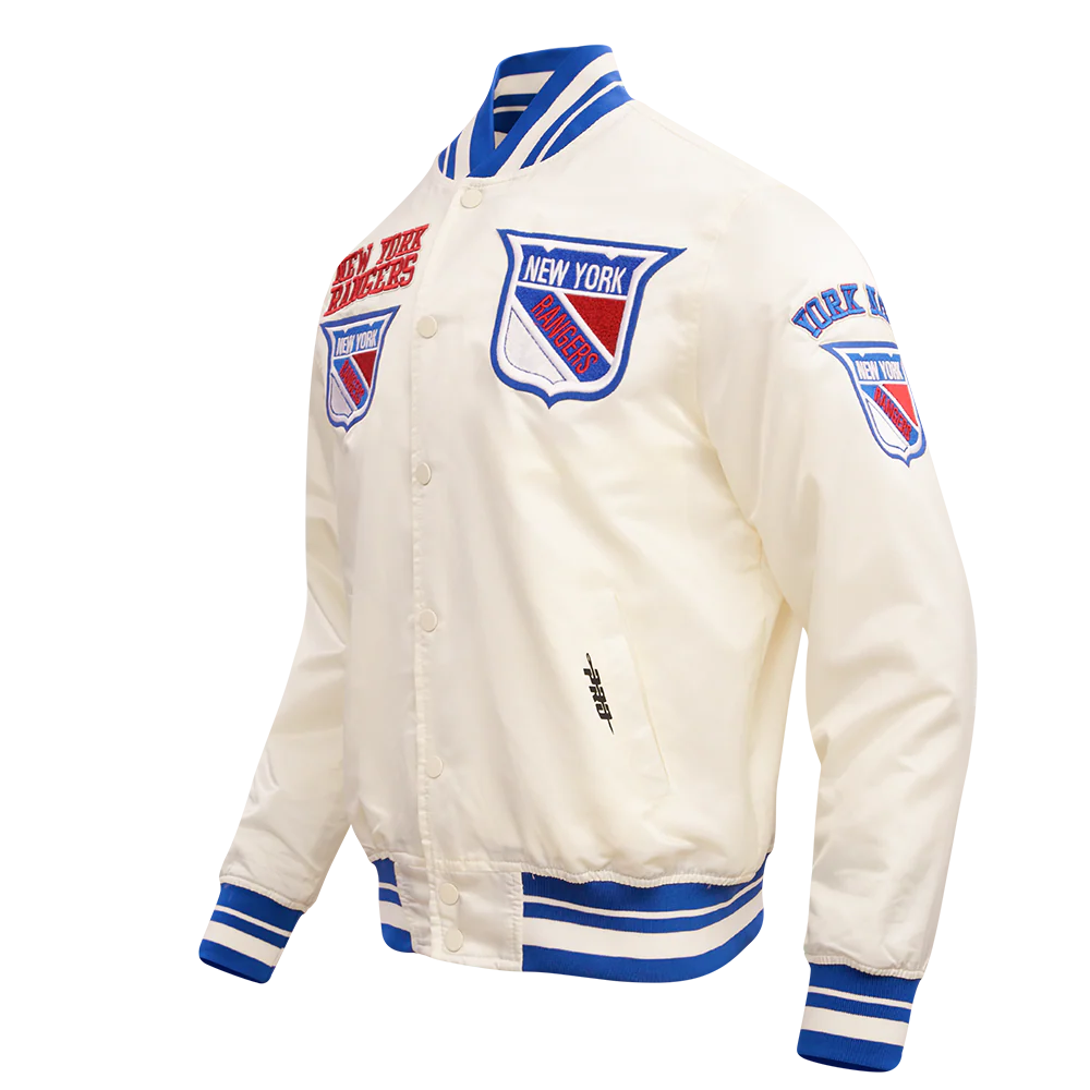NHL NEW YORK RANGERS RETRO CLASSIC MEN'S RIB SATIN JACKET