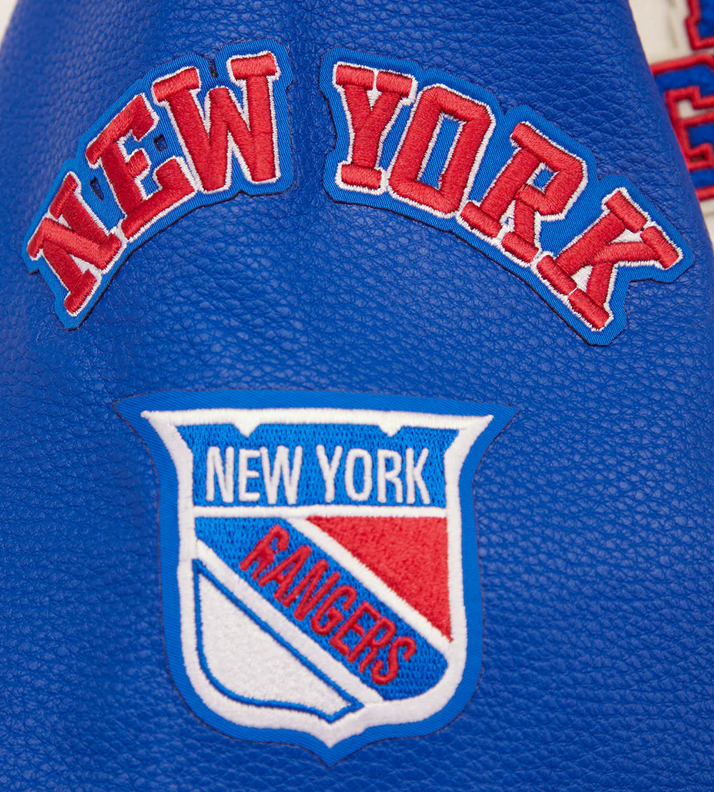 NHL NEW YORK RANGERS RETRO CLASSIC WOMEN'S RIB WOOL VARSITY JACKET
