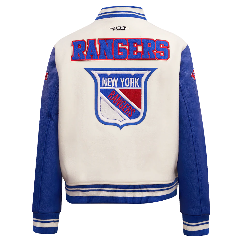 NHL NEW YORK RANGERS RETRO CLASSIC WOMEN'S RIB WOOL VARSITY JACKET