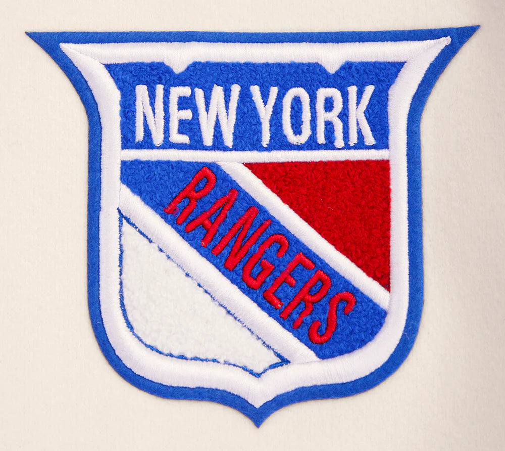NHL NEW YORK RANGERS RETRO CLASSIC WOMEN'S RIB WOOL VARSITY JACKET