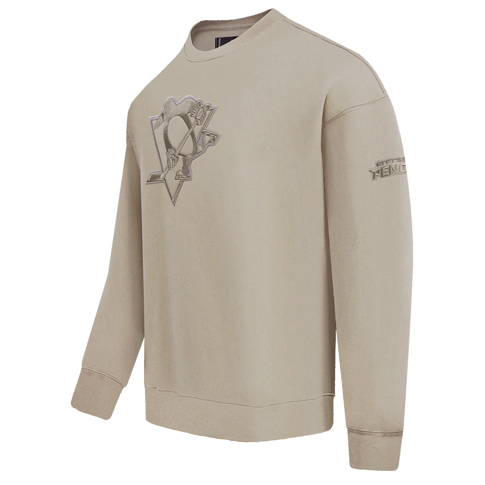 NHL PITTSBURGH PENGUINS NEUTRAL DROP SHOULDER FLEECE CREWNECK