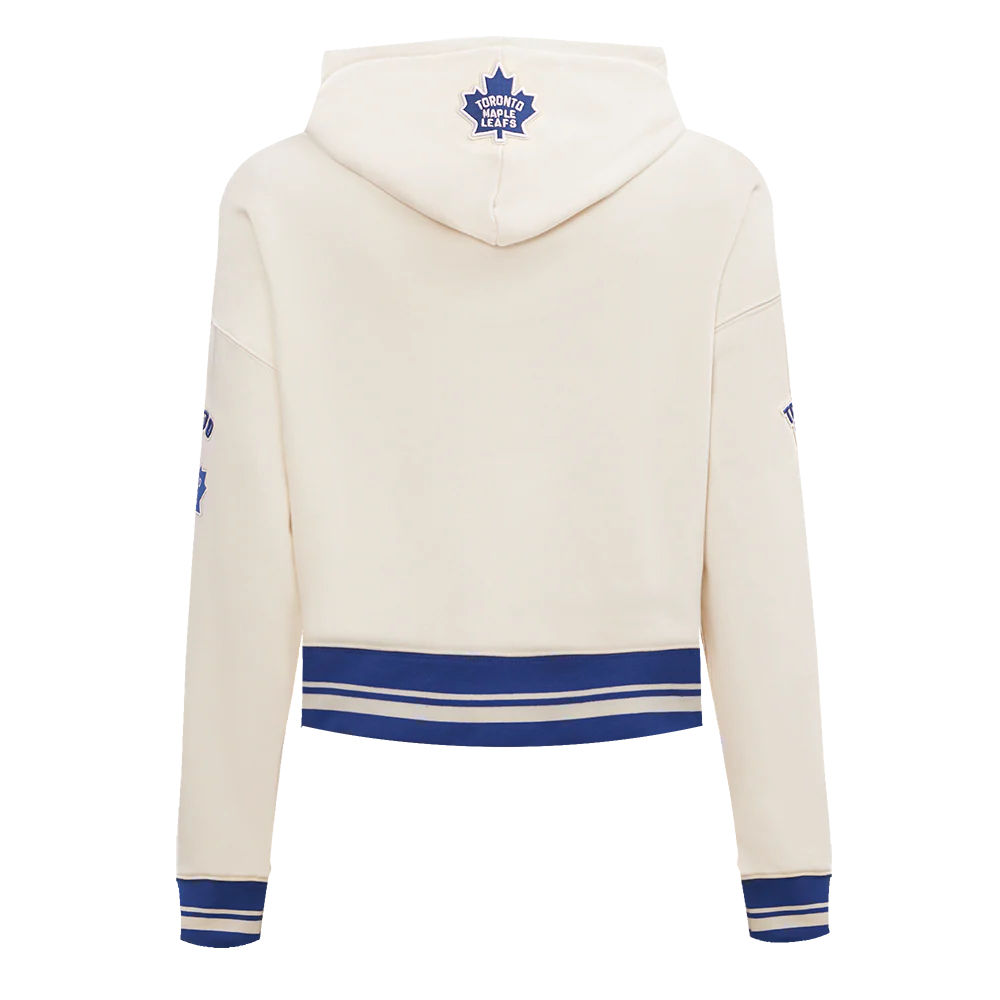 NHL TORONTO MAPLE LEAFS RETRO CLASSIC WOMEN'S RIB CROPPED PULLOVER HOODIE