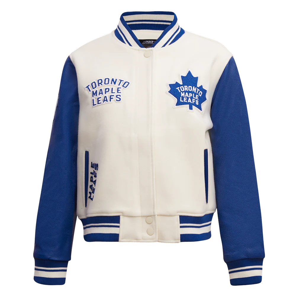 NHL TORONTO MAPLE LEAFS RETRO CLASSIC WOMEN'S RIB WOOL VARSITY JACKET