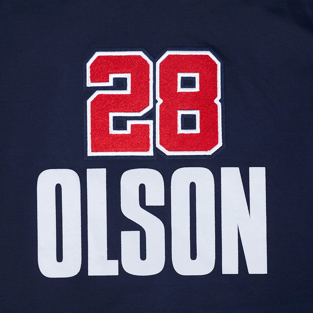 MLB ATLANTA BRAVES MATT OLSON #28 CLASSIC MEN'S SHORT SLEEVE PULLOVER HOODIE