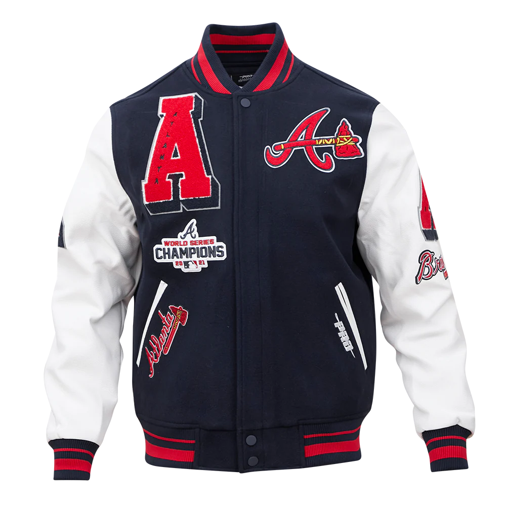 MLB ATLANTA BRAVES MASHUP MEN'S RIB WOOL VARSITY JACKET