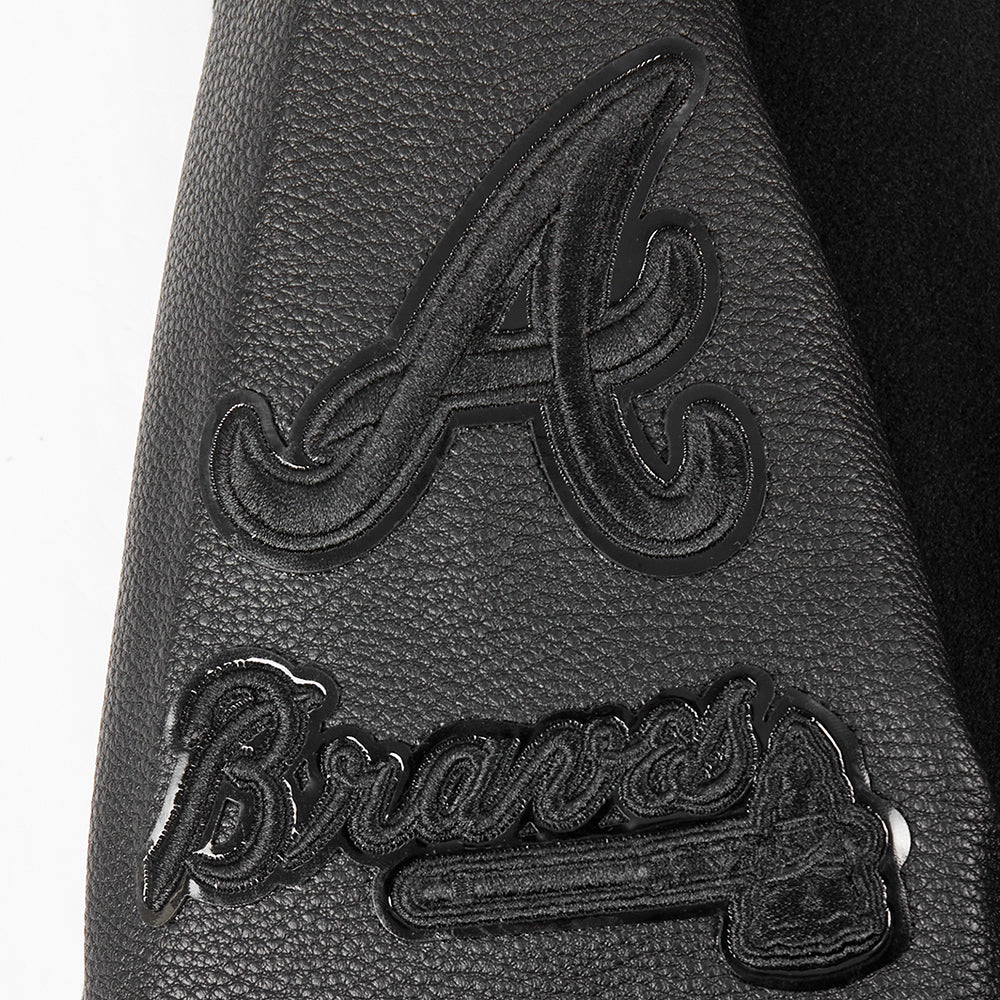 MLB ATLANTA BRAVES TRIPLE BLACK BIG BOYS WOOL VARSITY JACKET