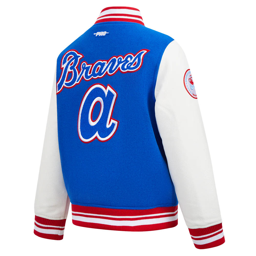 MLB ATLANTA BRAVES RETRO CLASSIC BIG BOYS RIB WOOL VARSITY JACKET