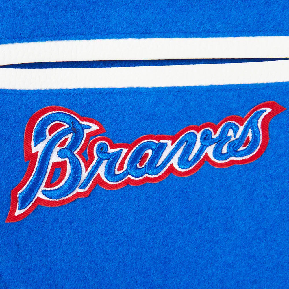 MLB ATLANTA BRAVES RETRO CLASSIC BIG BOYS RIB WOOL VARSITY JACKET