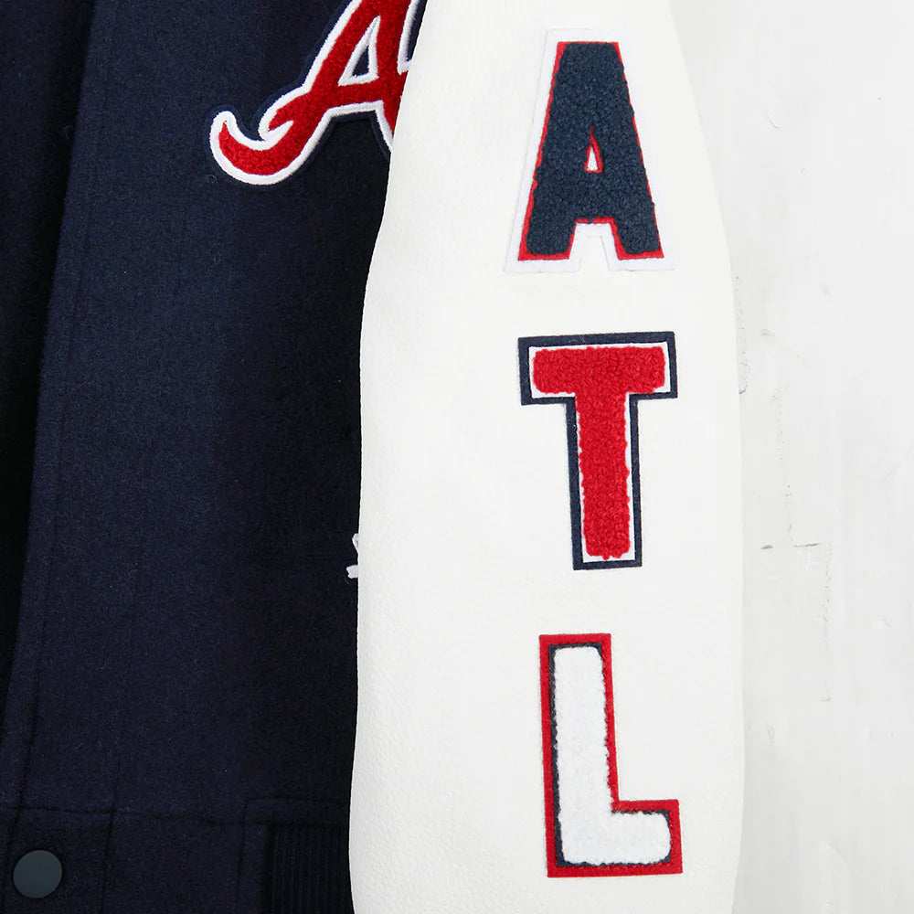 MLB ATLANTA BRAVES CLASSIC TODDLER BOYS WOOL VARSITY JACKET