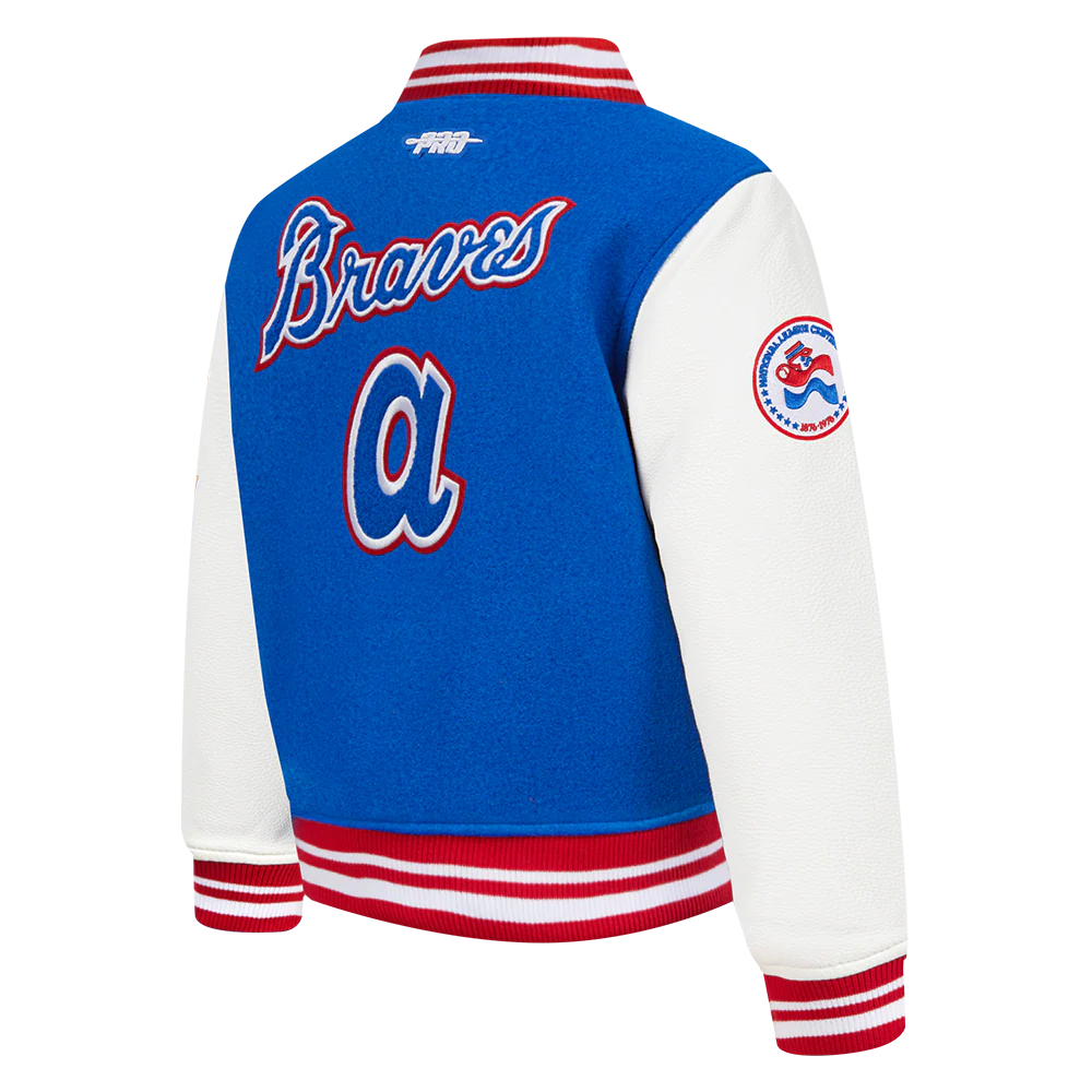MLB ATLANTA BRAVES RETRO CLASSIC TODDLER BOYS RIB WOOL VARSITY JACKET