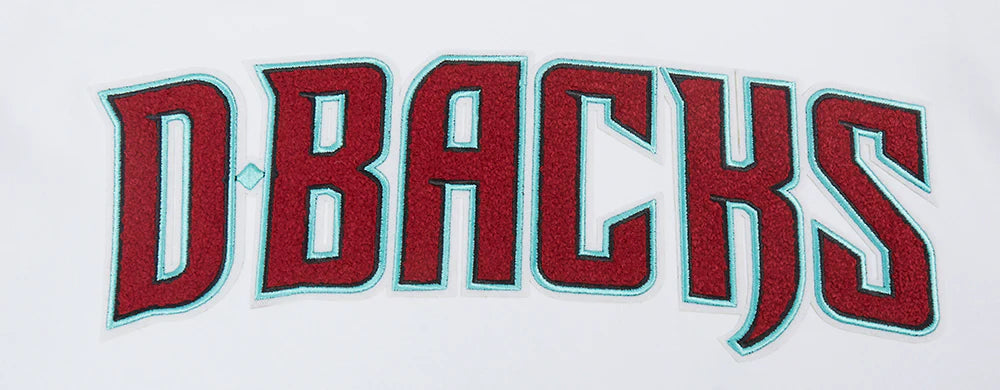 MLB ARIZONA DIAMONDBACKS CLASSIC CHENILLE MEN'S DOUBLE KNIT SHORT SLEEVE PULLOVER HOODIE