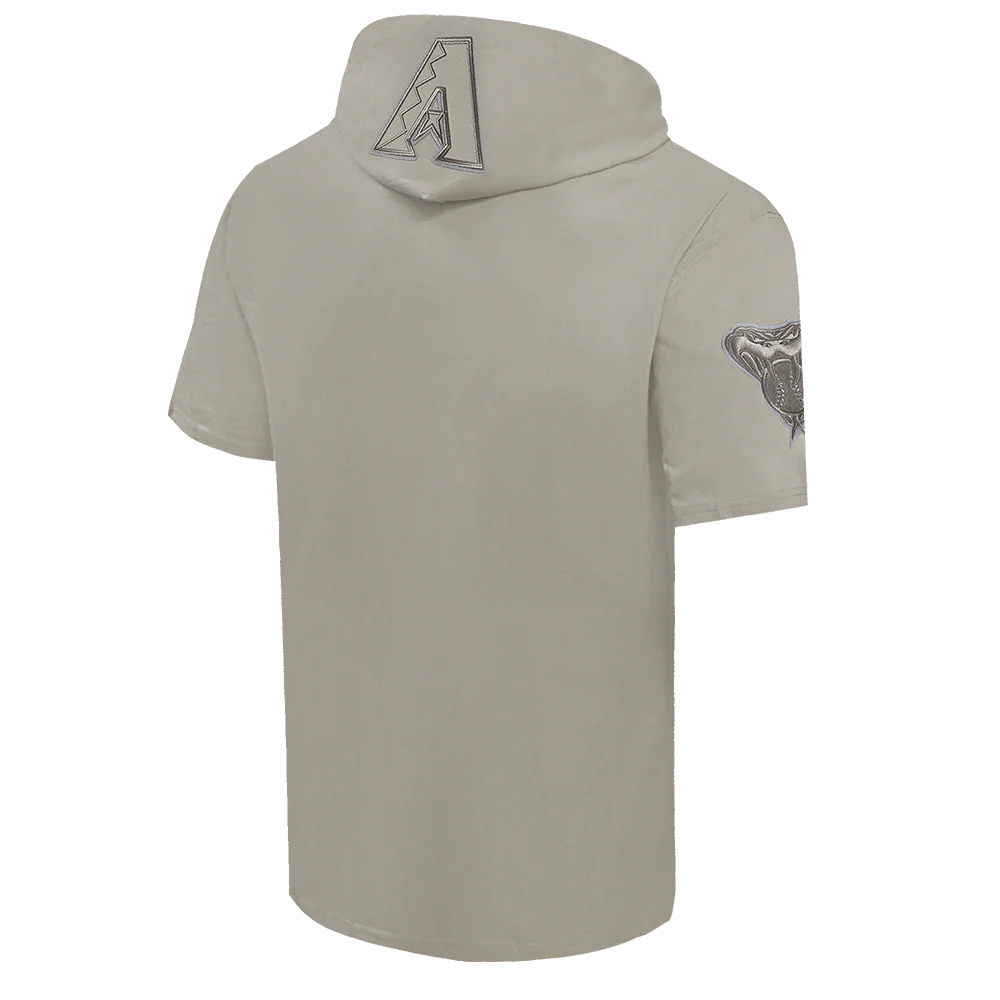 MLB ARIZONA DIAMONDBACKS NEUTRAL MEN'S COTTON JERSEY SHORT SLEEVE PULLOVER HOODIE