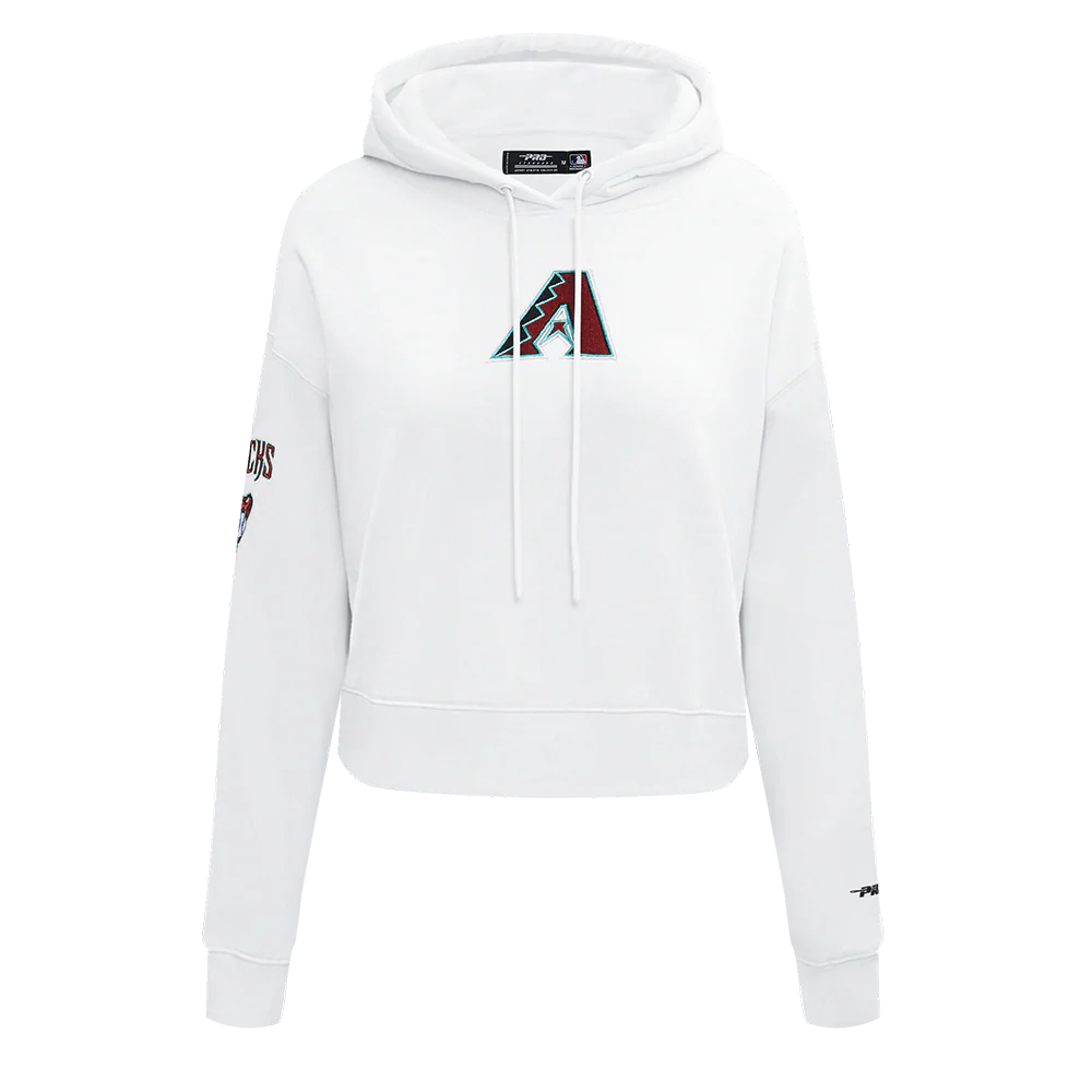 MLB ARIZONA DIAMONDBACKS CLASSIC WOMEN'S CROPPED FLEECE PULLOVER HOODIE