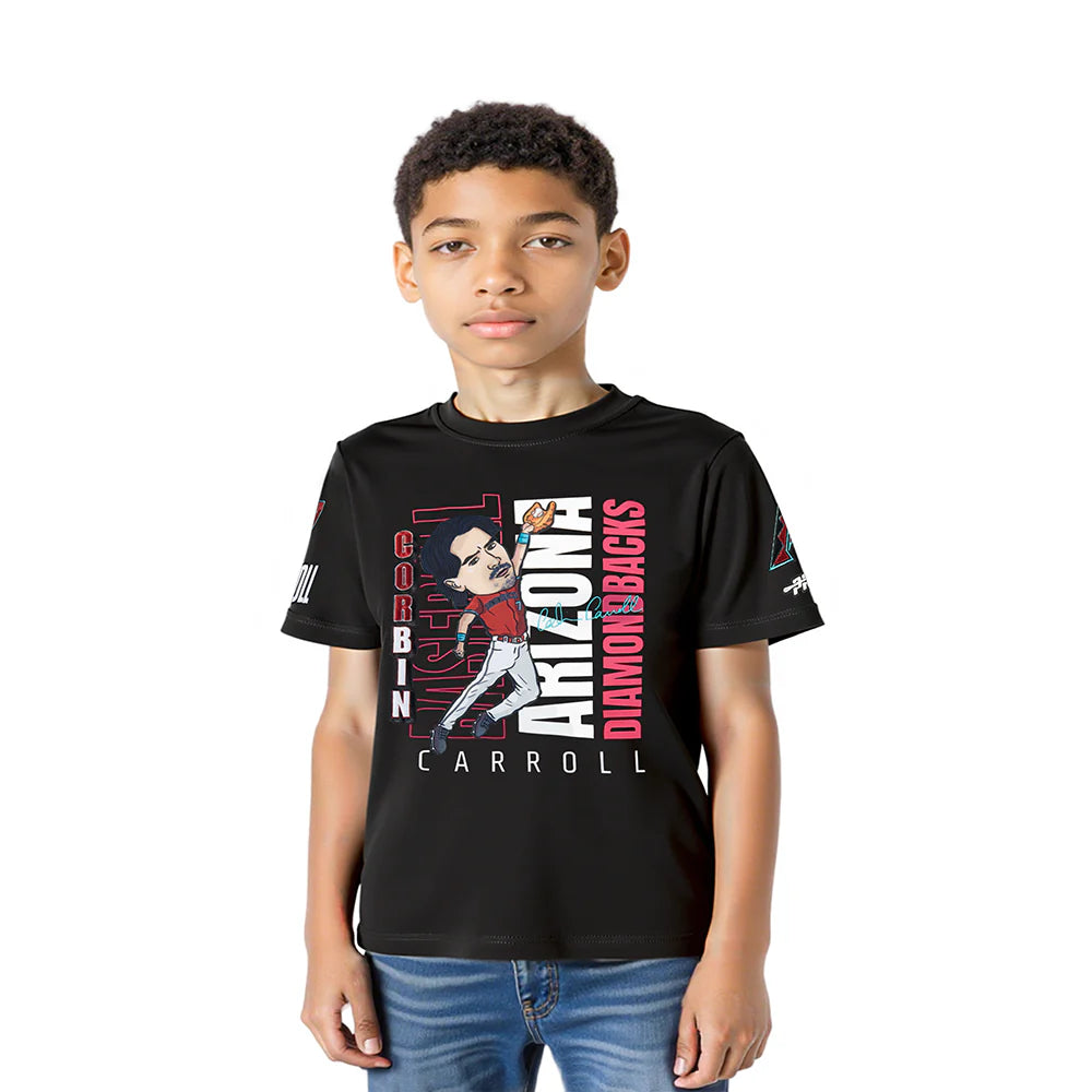 MLB ARIZONA DIAMONDBACKS CORBIN CARROLL #7 REMIX AVATAR LITTLE BOYS SHORT SLEEVE TOP