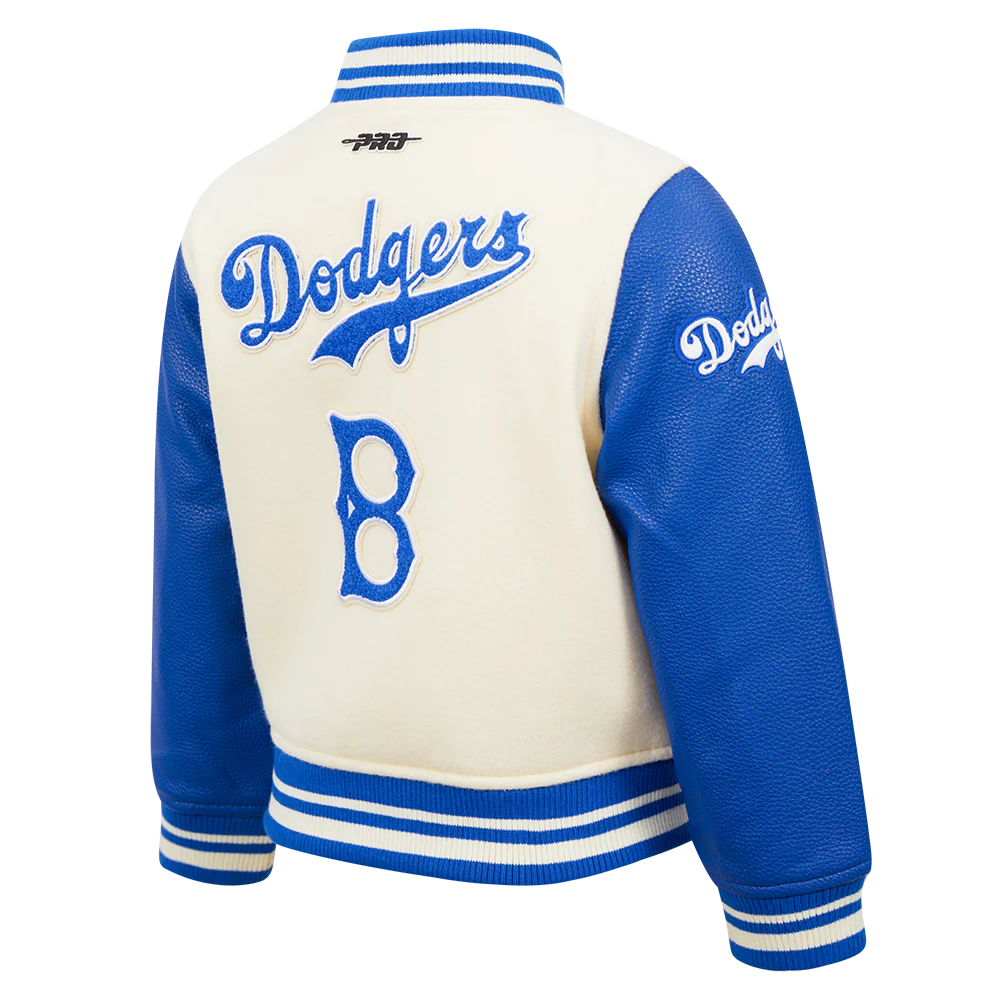 MLB BROOKLYN DODGERS RETRO CLASSIC TODDLER BOYS RIB WOOL VARSITY JACKET