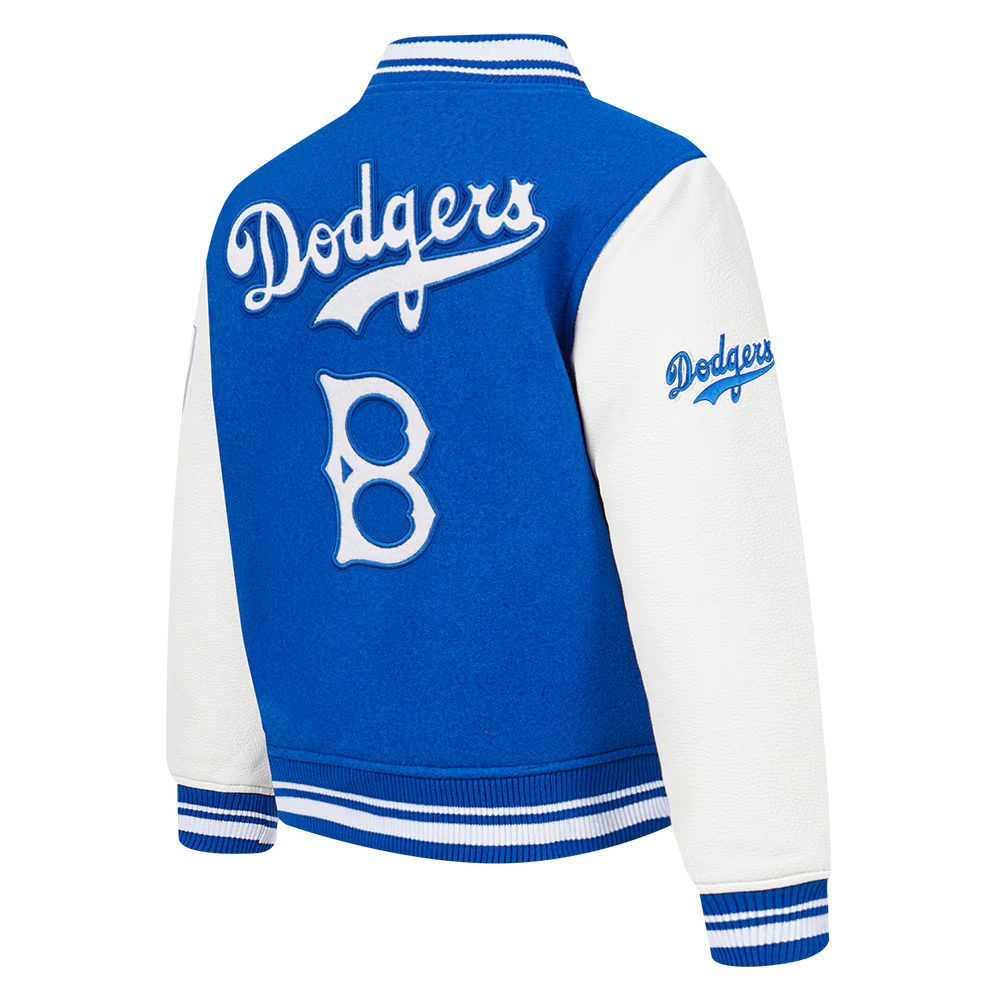 MLB BROOKLYN DODGERS RETRO CLASSIC TODDLER BOYS RIB WOOL VARSITY JACKET