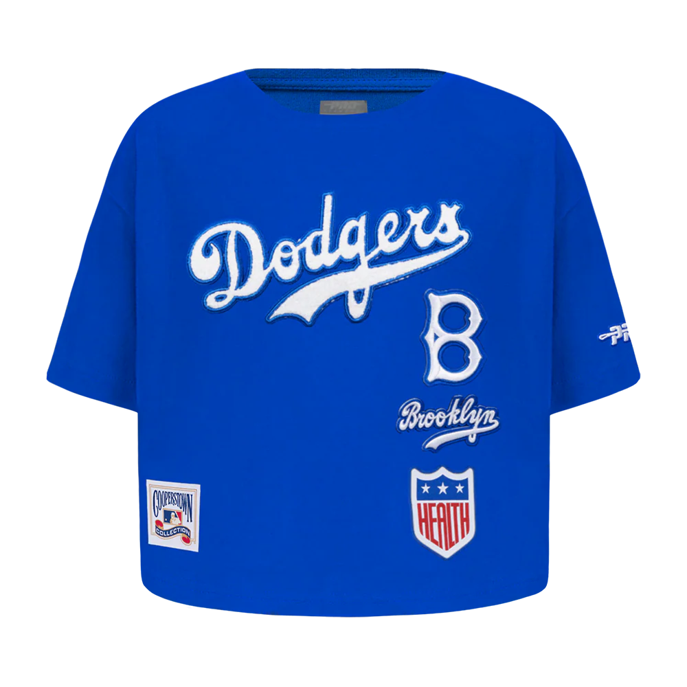MLB BROOKLYN DODGERS RETRO CLASSIC TODDLER GIRLS SHORT SLEEVE BOXY TOP
