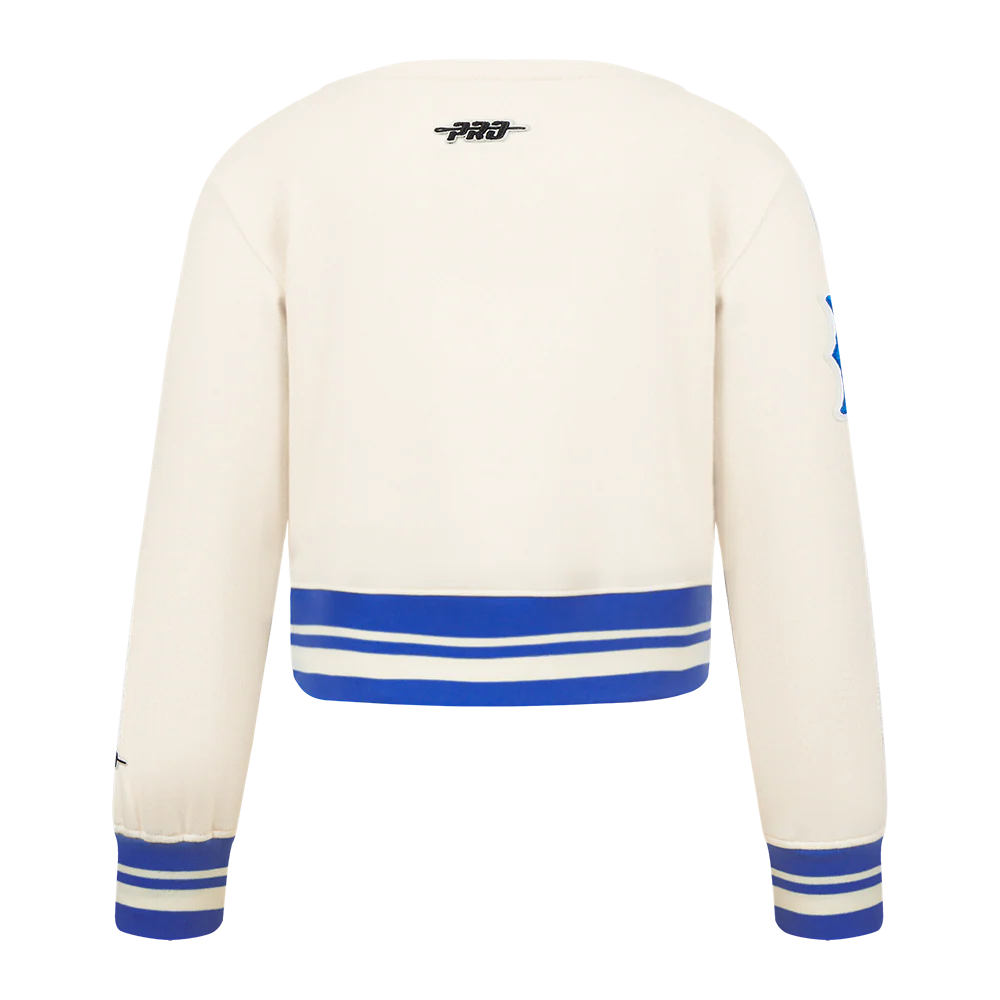 MLB BROOKLYN DODGERS RETRO CLASSIC TODDLER GIRLS RIB FLEECE CREWNECK