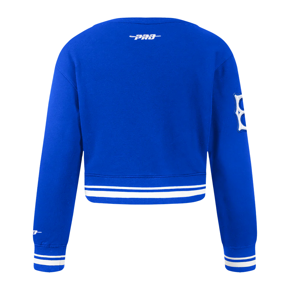 MLB BROOKLYN DODGERS RETRO CLASSIC TODDLER GIRLS RIB FLEECE CREWNECK