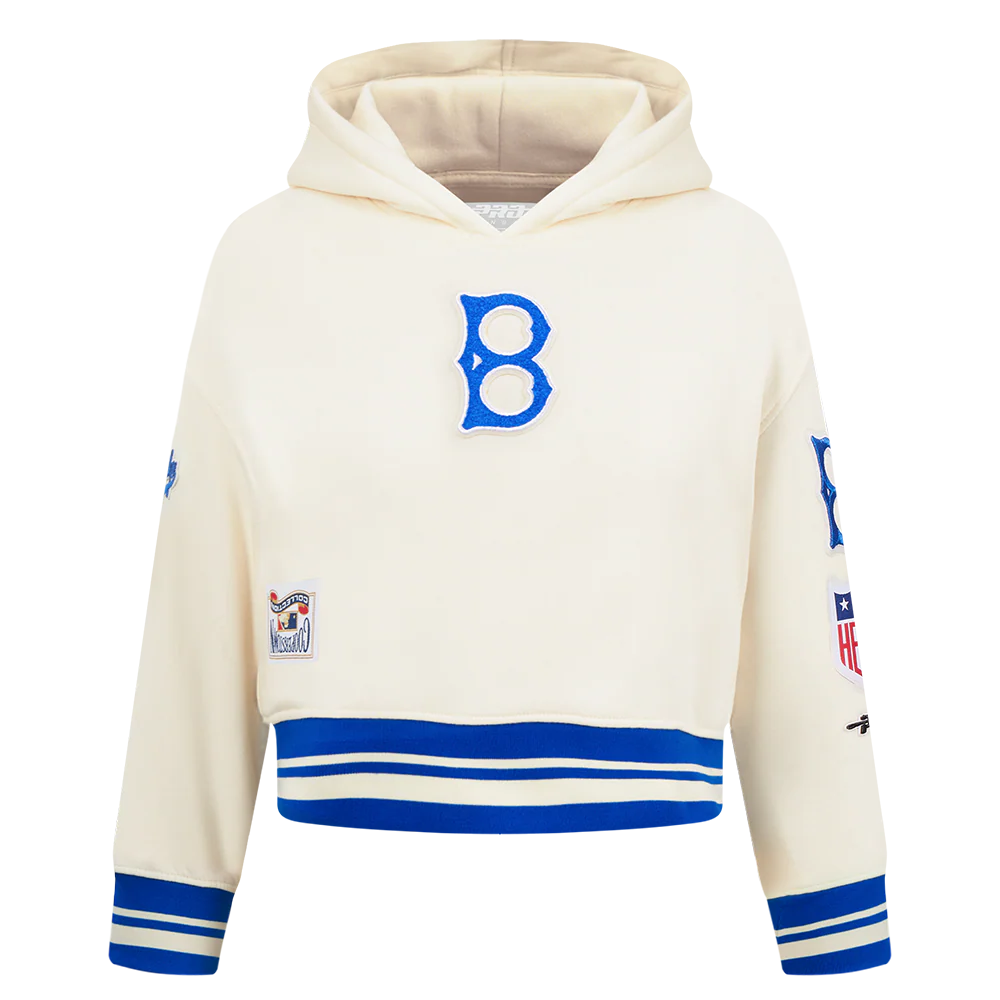 MLB BROOKLYN DODGERS RETRO CLASSIC TODDLER GIRLS RIB FLEECE PO HOODIE