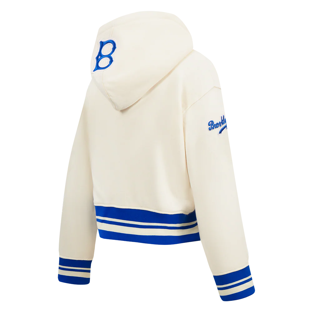 MLB BROOKLYN DODGERS RETRO CLASSIC TODDLER GIRLS RIB FLEECE PO HOODIE