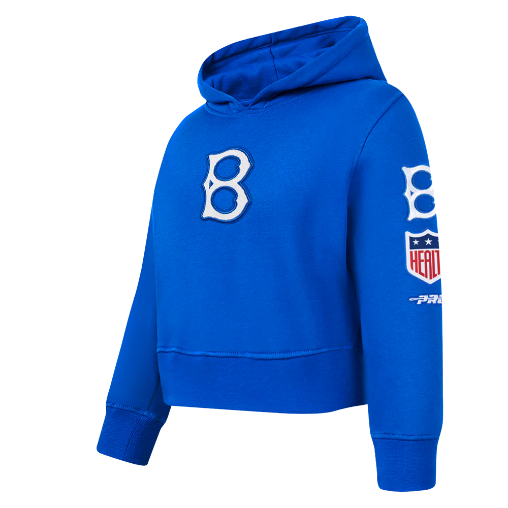 MLB BROOKLYN DODGERS RETRO CLASSIC TODDLER GIRLS RIB FLEECE PO HOODIE