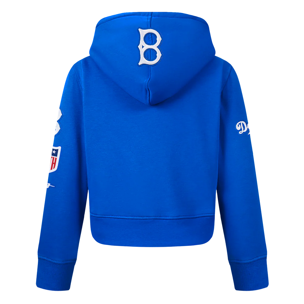 MLB BROOKLYN DODGERS RETRO CLASSIC TODDLER GIRLS RIB FLEECE PO HOODIE