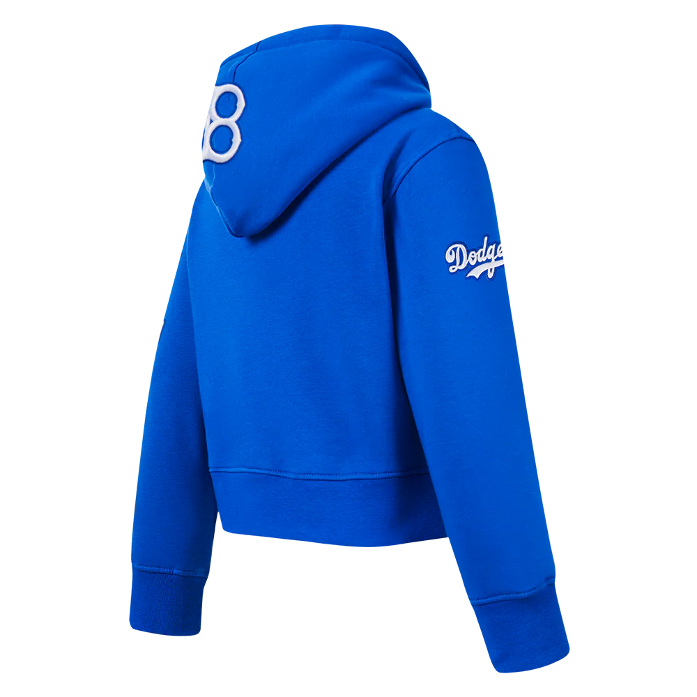 MLB BROOKLYN DODGERS RETRO CLASSIC TODDLER GIRLS RIB FLEECE PO HOODIE