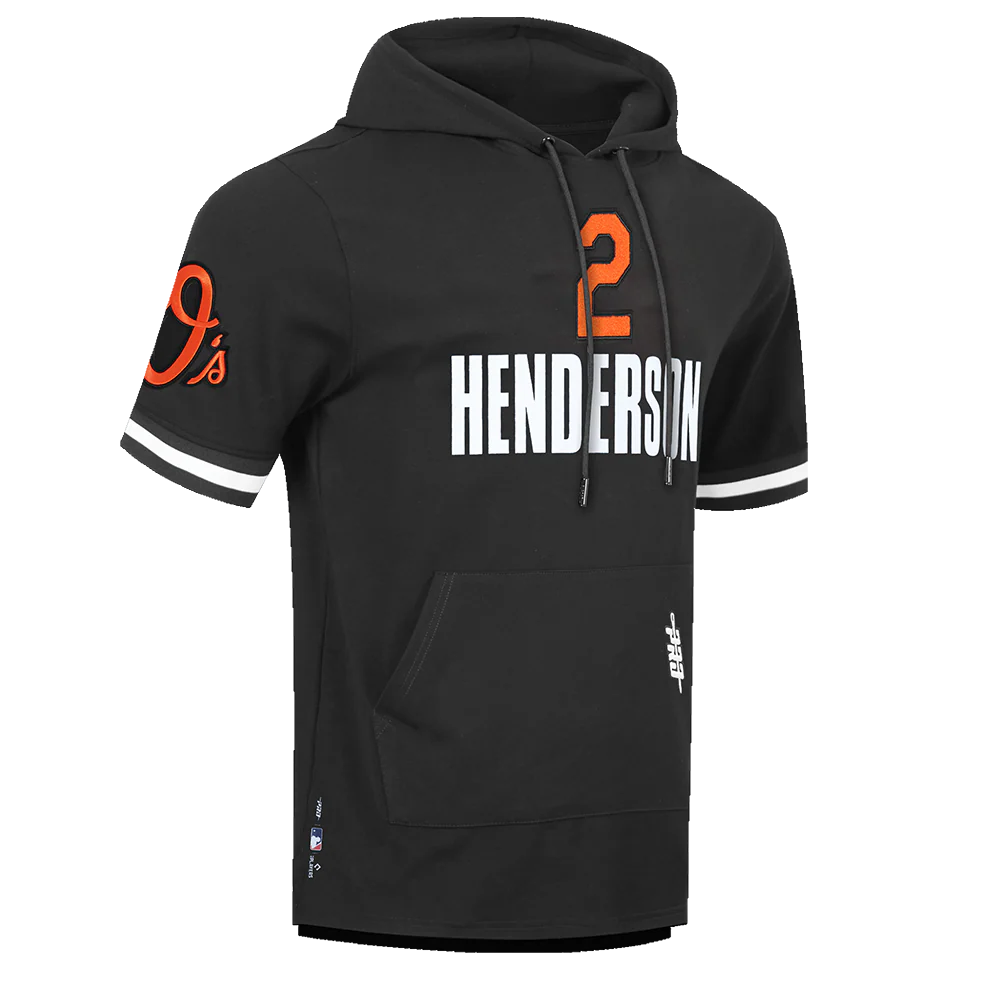 MLB BALTIMORE ORIOLES ADLEY RUTSCHMAN #35 CLASSIC MEN'S SHORT SLEEVE PULLOVER HOODIE