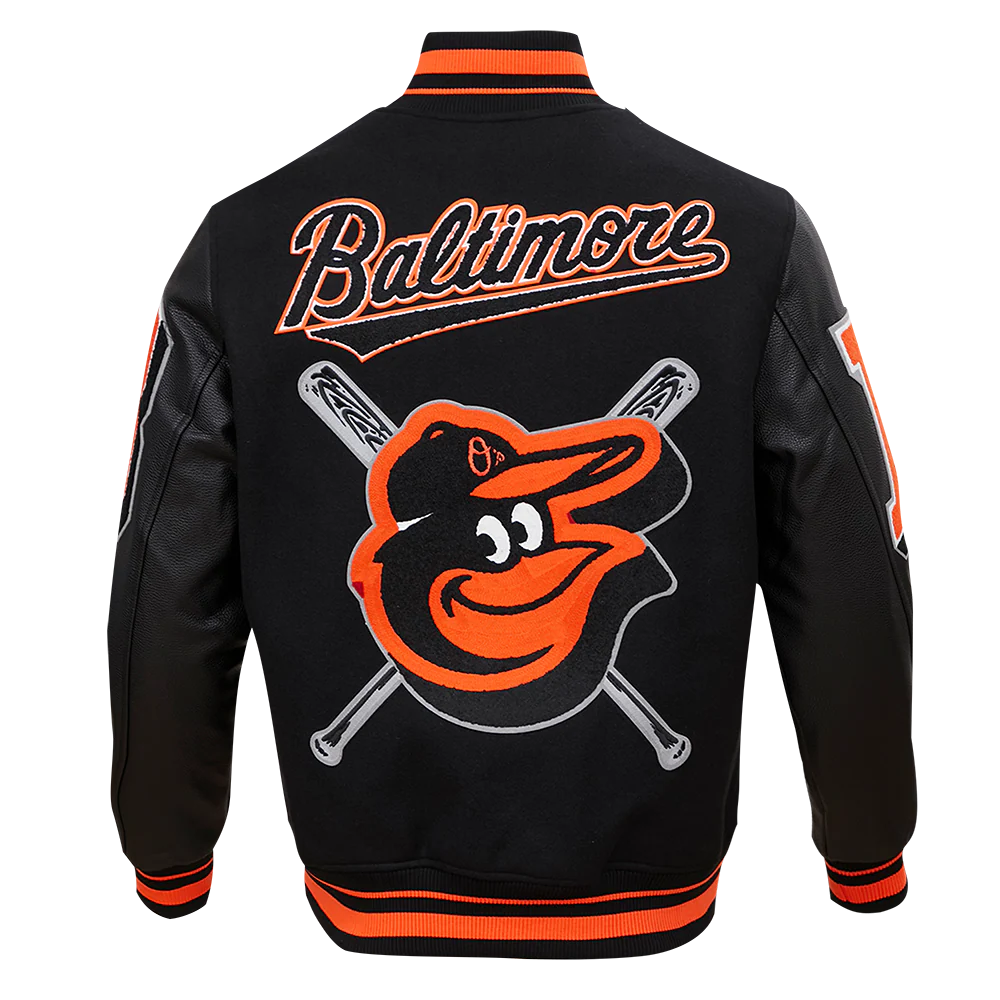 MLB BALTIMORE ORIOLES MASHUP MEN'S RIB WOOL VARSITY JACKET