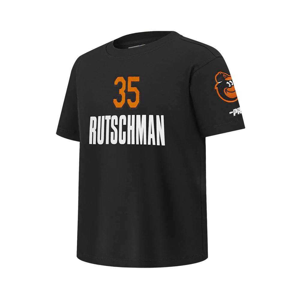 MLB BALTIMORE ORIOLES ADLEY RUTSCHMAN #35 CLASSIC PLAYER NAME AND NUMBER BIG BOY'S TEE