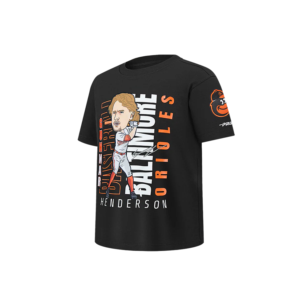 MLB BALTIMORE ORIOLES GUNNAR HENDERSON #2 REMIX AVATAR LITTLE BOYS SHORT SLEEVE TOP