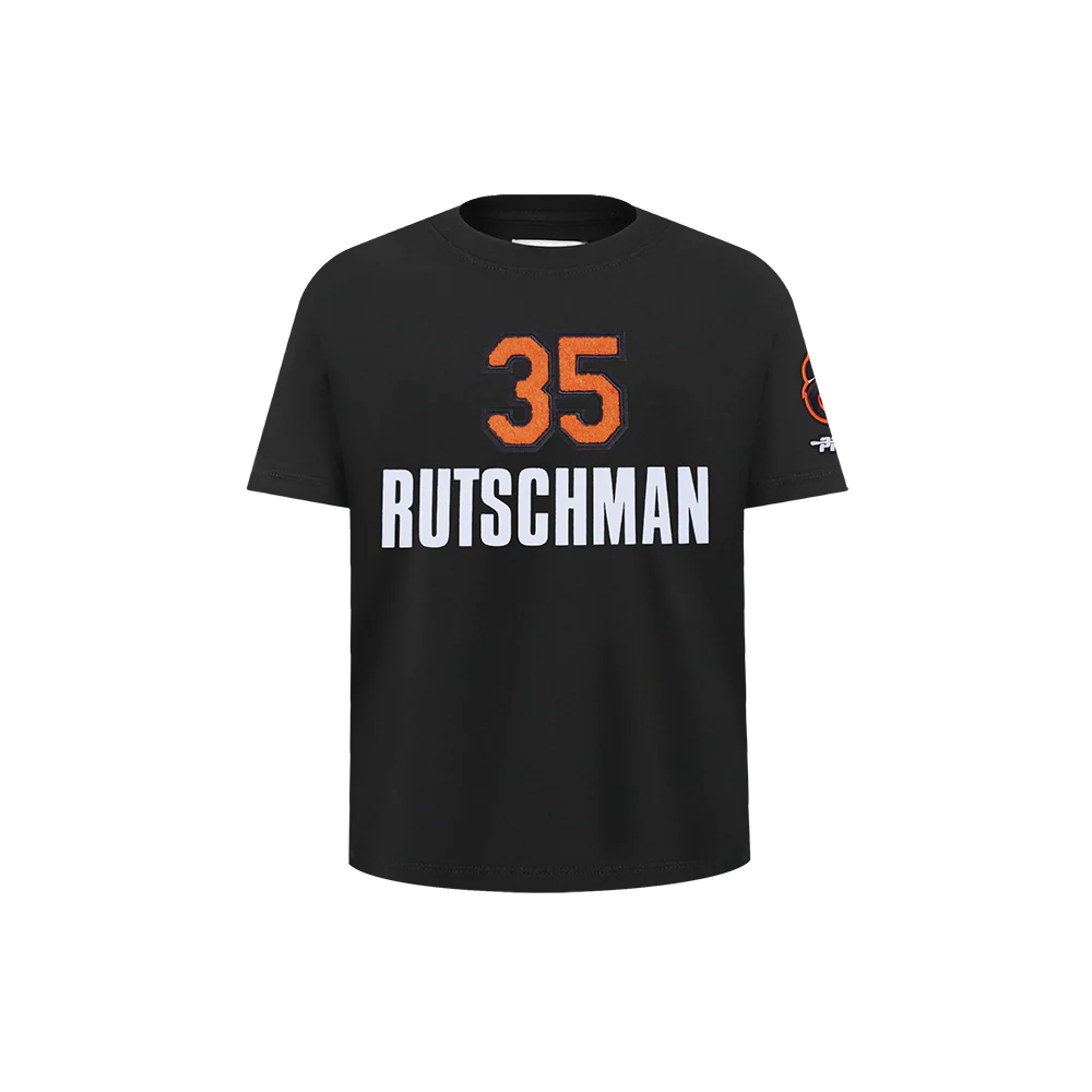 MLB BALTIMORE ORIOLES ADLEY RUTSCHMAN #35 CLASSIC PLAYER NAME AND NUMBER LITTLE BOY'S TEE